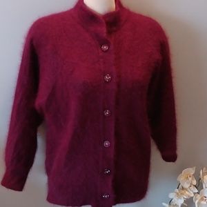 Vintage Angora deep plum sweater